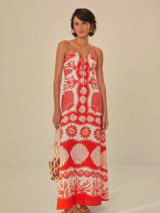 FARM Rio Dresses & Skirts - Farm Rio White Ainika Shell Maxi Dress